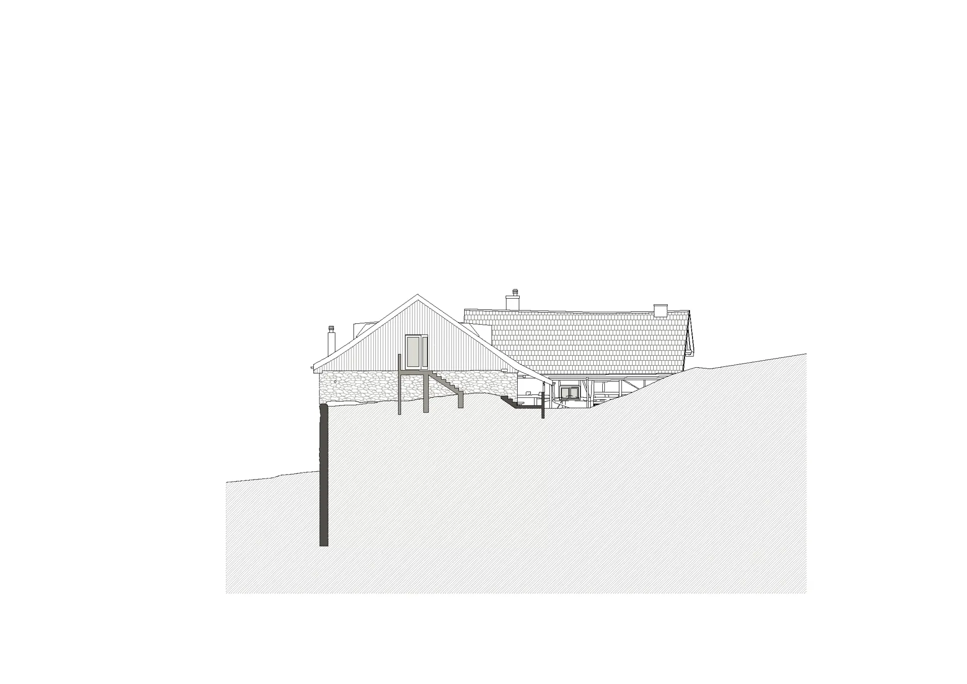 42_Umbau_Bergwaldzentrum mit Jugendherberge Mesaglina Via Principala Trin_Ansicht Süd